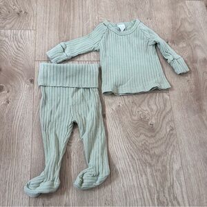 Little one ship matching green set 0-3 months
